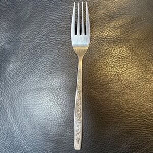 Imperial Stainless Fork Floral Handle Embossed Design Japan Etched Silverware